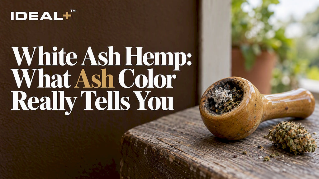 Pale ash in a used hemp flower bowl