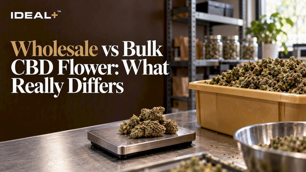 CBD flower supply shown in two purchase quantities